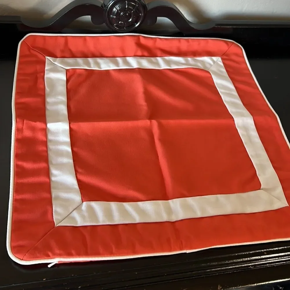 Williams Sonoma Outdoor Solid Pillow Cover With White Border
